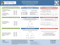 Three Types of Limerick Sentences Exam