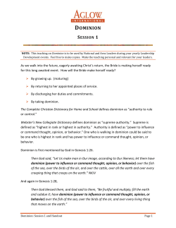 Dominion - Aglow International