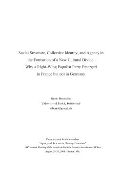Social Structure, Collective Identity, and Agency in the Formation of