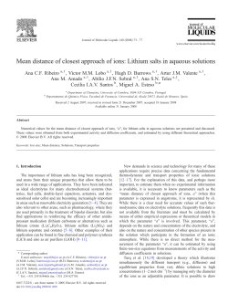 Mean distance of closest approach of ions: Lithium