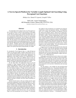 A Text-to-Speech Platform for Variable Length Optimal Unit