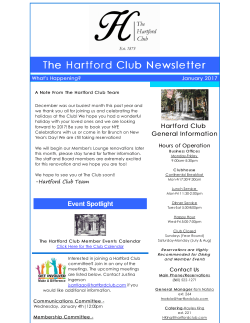 The Hartford Club Newsletter
