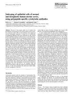 Subtyping of epithelial cells of normal and metaplastic