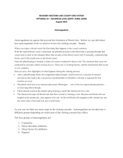 Anticoagulants are agents that prevent the formation of blood clots