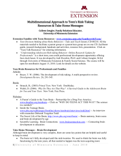Multidimensional Approach to Teen`s Risk -Taking