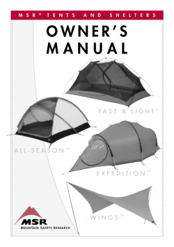 MSR Tent Setup and Care
