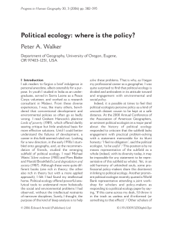 Political ecology: where is the policy? - UO Geography