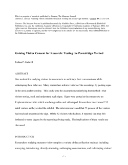 (2002). "Gaining visitor consent for research: Testing the posted