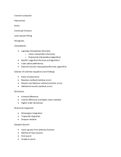 Function evaluation Polynomials Series Continued fractions Least
