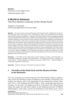 A World In-between The Pre-Islamic Cultures of the Hindu Kush