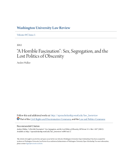 Sex, Segregation, and the Lost Politics of Obscenity