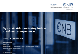 Systemic risk monitoring tools &ndash; the Austrian experience