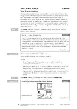energy accounting (Feynmann) - Hertfordshire Grid for Learning