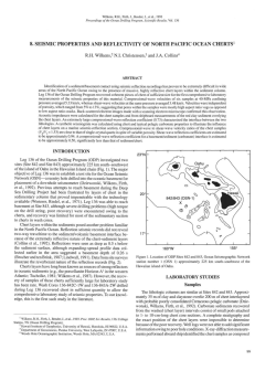 8. Seismic Properties and Reflectivity of North Pacific Ocean Cherts