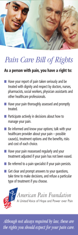 Pain Care Bill of Rights