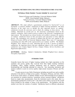 ranking method using multiple weighted score