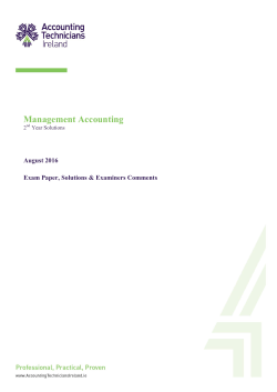 Management Accounting - Accounting Technicians Ireland