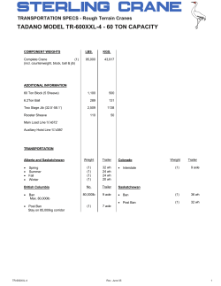 TADANO MODEL TR-600XXL-4 - 60 TON CAPACITY