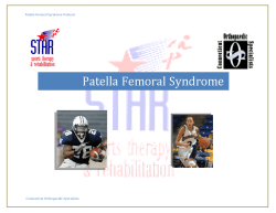 Patella Femoral Syndrome Protocol Connecticut Orthopaedic