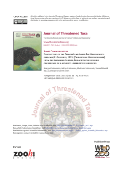 this PDF file - Journal of Threatened Taxa