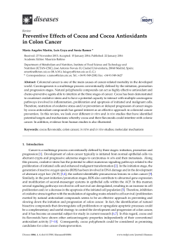 Preventive Effects of Cocoa and Cocoa Antioxidants in Colon Cancer