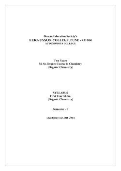 M.Sc. &ndash; I Organic Chemistry