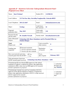 Kurt Friehauf - Example Proposal for Kutztown University Petrology