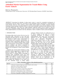 Attitudinal Market Segmentation for Transit Riders Using Factor