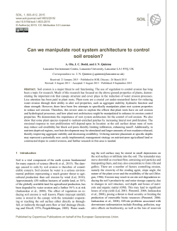 Can we manipulate root system architecture to control soil erosion?