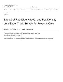 Effects of Roadside Habitat and Fox Density on a
