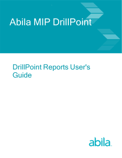 DrillPoint Reports User`s Guide
