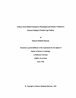 Auditory Event Related Potentids to Phonologid and Semantic