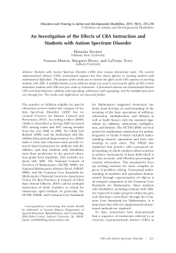 An Investigation of the Effects of CRA Instruction and - CEC-DADD