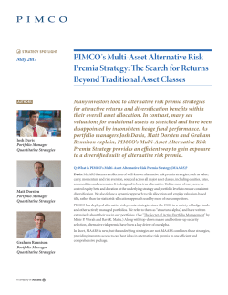 PIMCO᾽s Multi-Asset Alternative Risk Premia Strategy: The Search