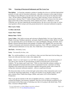 Title: Factoring of Structured Settlements and The Ceron Case