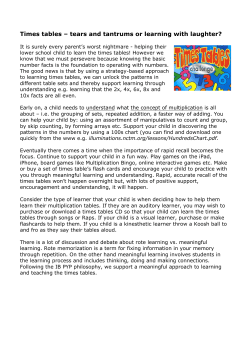 Times tables article - CDNIS Community Sites