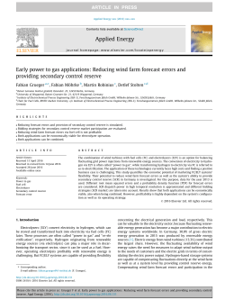 Early power to gas applications: Reducing wind farm forecast errors