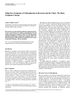 Subjective Symptoms of Schizophrenia in