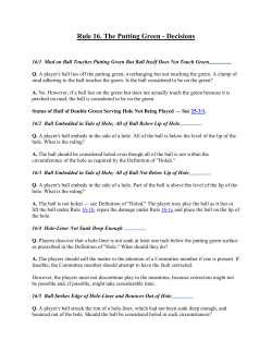 Rule 16. The Putting Green