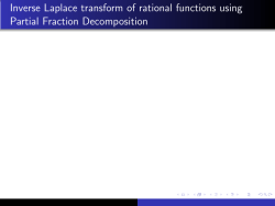 Inverse Laplace transform of rational functions using Partial Fraction