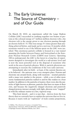 2. The Early Universe: The Source of Chemistry &ndash; and of Our Guide