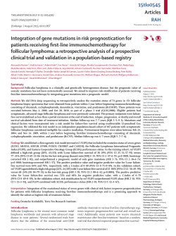 Articles Integration of gene mutations in risk prognostication for