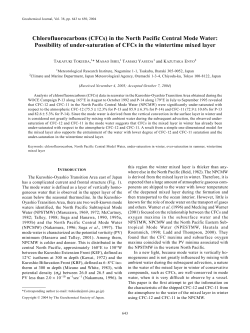 Chlorofluorocarbons (CFCs) in the North Pacific Central Mode Water