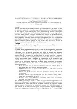 ENVIRONMENTAL POLLUTION FROM INTENSIVE LIVESTOCK