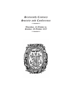 2007 Program - Sixteenth Century Society