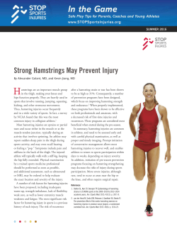 Summer 2016 - STOP Sports Injuries