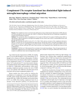 Complement C5a receptor knockout has diminished light