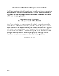 Elizabethtown College Campus Emergency Procedures Guide The