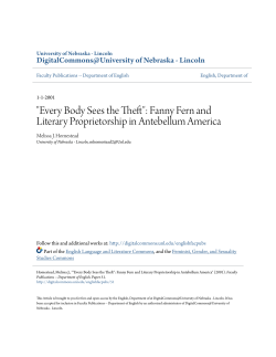 "Every Body Sees the Theft": Fanny Fern and Literary Proprietorship