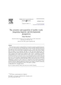The semantics and acquisition of number words: integrating